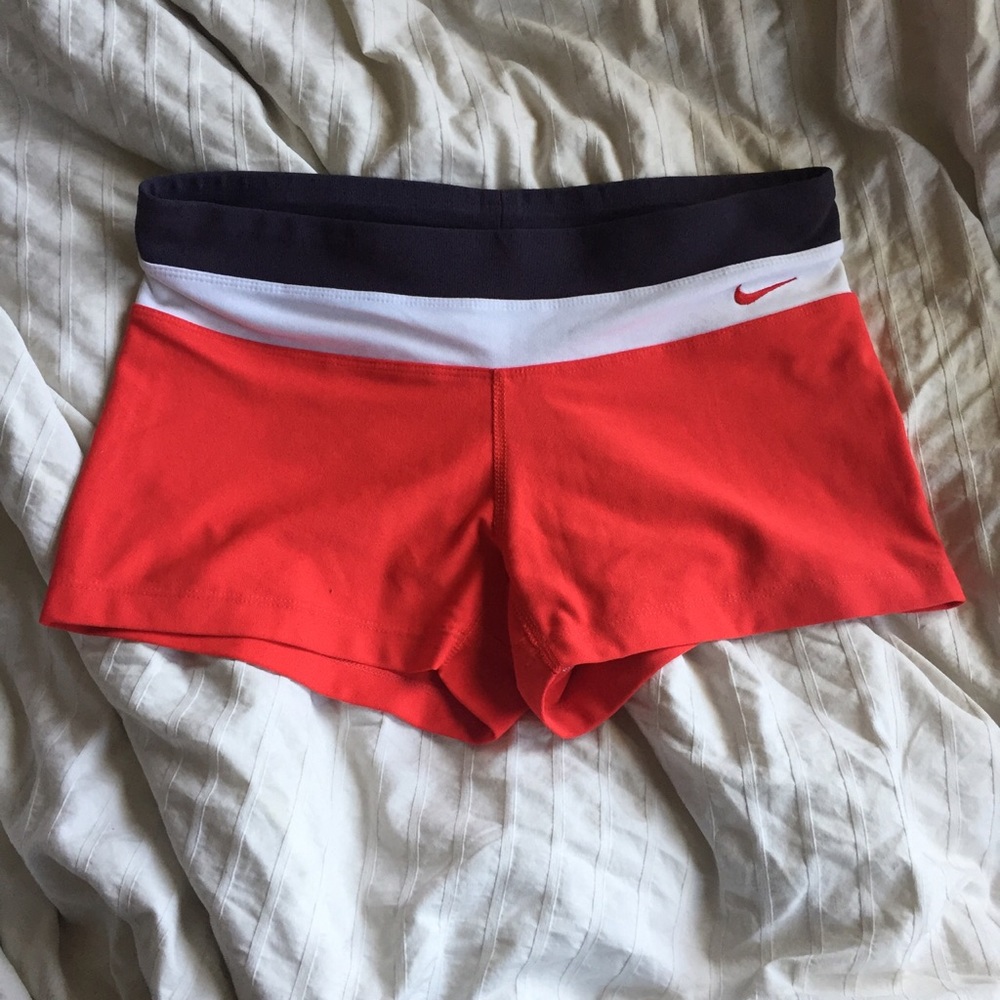 S O L D red white and grey nike shorts size 6